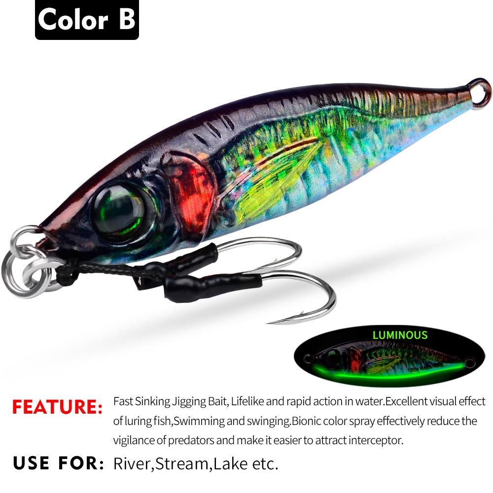 3D Printed Bionic Lure: Iron Plate Fishing Lure 7-200g for Freshwater and Saltwater, Ideal for Asp and Bass.