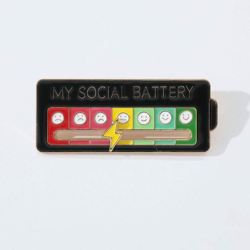 Social Energy Charm, Student Bag, Name Tag, Niche Design, Mood-changing Charm, Badge, Metal Accessory, Gift