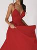Multi-Color European & American Women's Sexy Swing Evening Dress with Spaghetti Straps