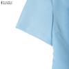 ZANZEA Women Casual Round Neck Solid Color Short Sleeve Dress