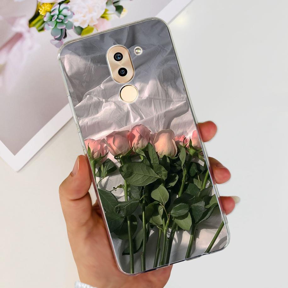 For Honor 6X Case BLN-AL10 BLL-L22 BLN-L21 Cover Fashion Flower Clear Silicone Soft Funda For Huawei Mate 9 Lite GR5 2017 Bumper