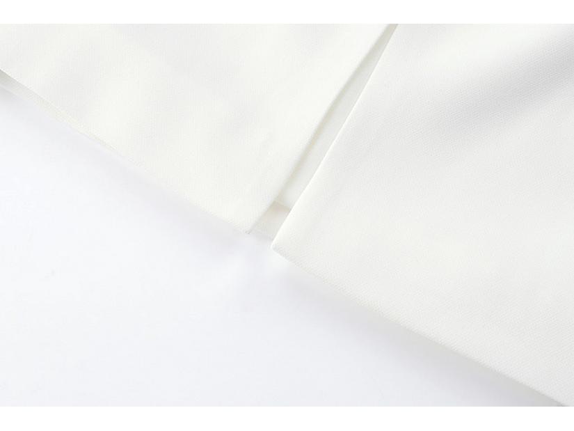 2020 French Socialite Style Square Neck Puff Sleeve High Waist Slimming White Evening Dress