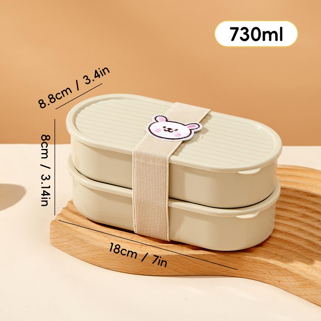 WORTHBUY New 730ML Picnic Portable Double-layer Bento Lunch Box For Student Microwave Safe Fruit Salad Food Container With Strap