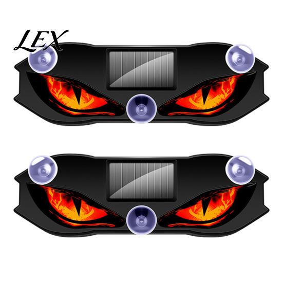 Led Devil Eye Car Decor Solar Eyes Light for Windshield, Window Warning Sign with Three Smart Modes, Auto Interior Night Lights LED Digital