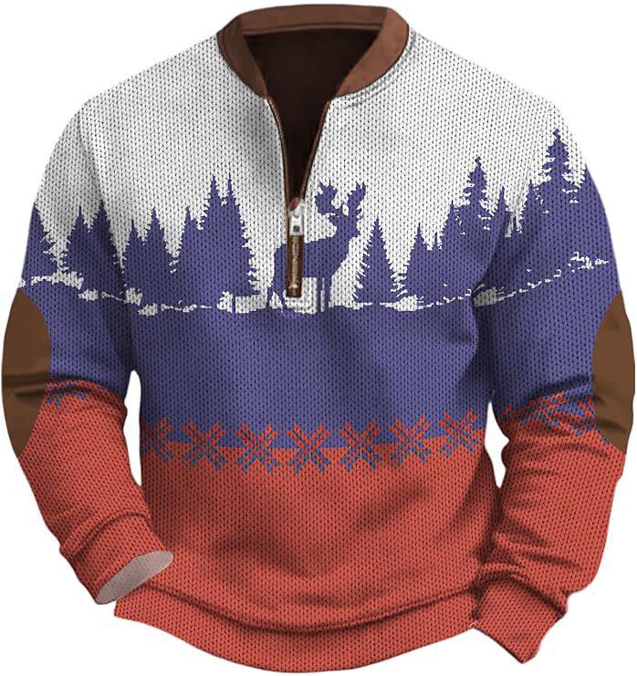 Men's Christmas Snowflake Tree Print Hoodie - Autumn 2025 Edition
