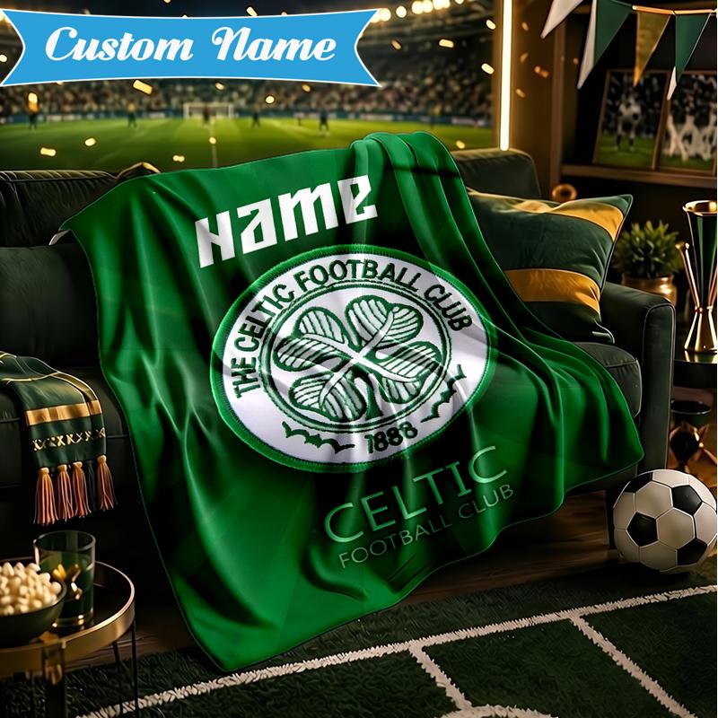 Coperta Personalizzata con Stemma Calcio Celtico Leggera Ideale per Letto Perfetta per Viaggi, Campeggio, Soggiorni, Divani, Regalo di Natale