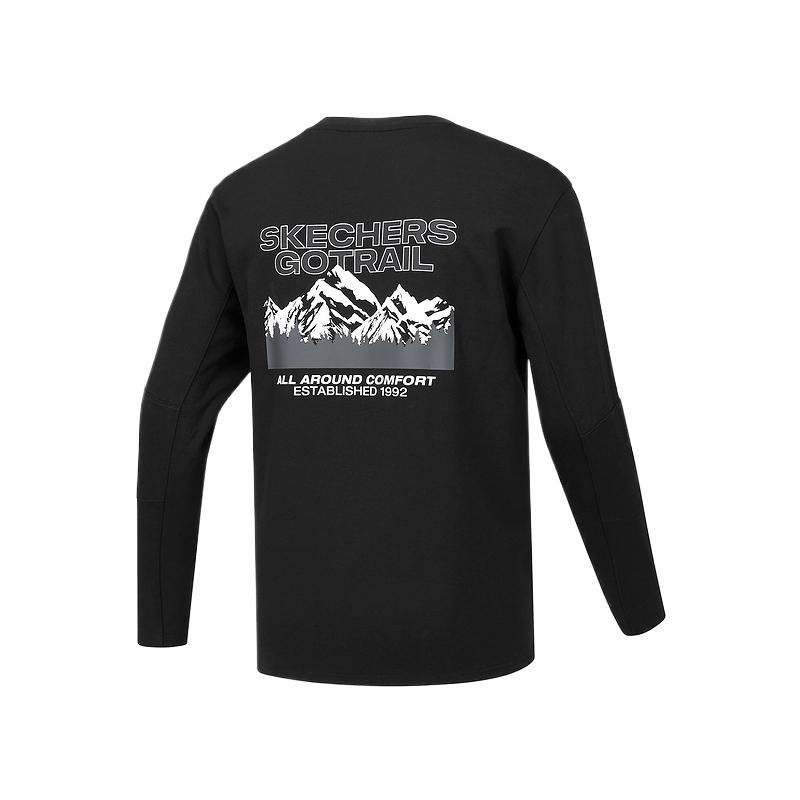 Skechers Outdoor Series Long Sleeve Solid Color Crew Neck T-Shirt Men Tops P126M049-0018