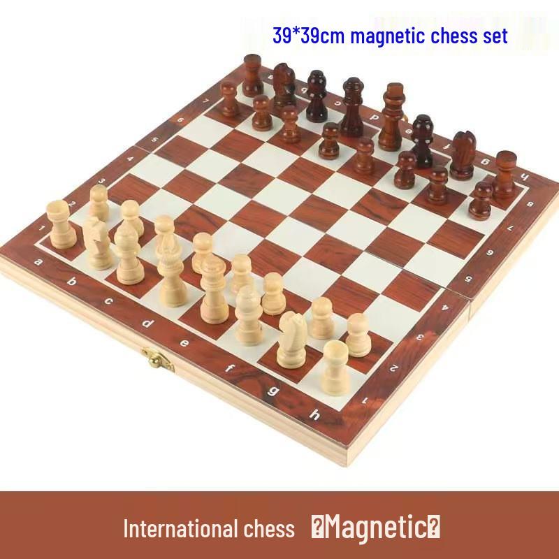 Solid Wood Foldable Double Queen Chess Set for Adults & Children
