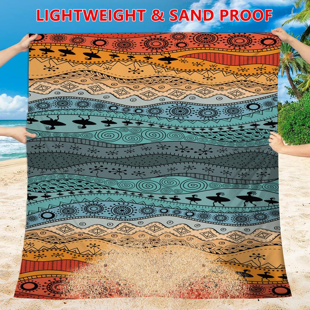 Bohemia Beach Blanket Sandproof Waterproof Beach Mat Quick-dry Outdoor Holiday Picnic Blanket for Travel Hiking Sports