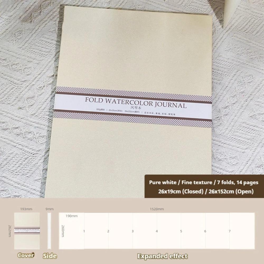 Diario Pieghevole per Acquerello Libro Manuale 300g Liscio Medio Ruvido Per Schizzi ad Acquerello Matita Colorata Disegno a Inchiostro Libro a Fisarmonica