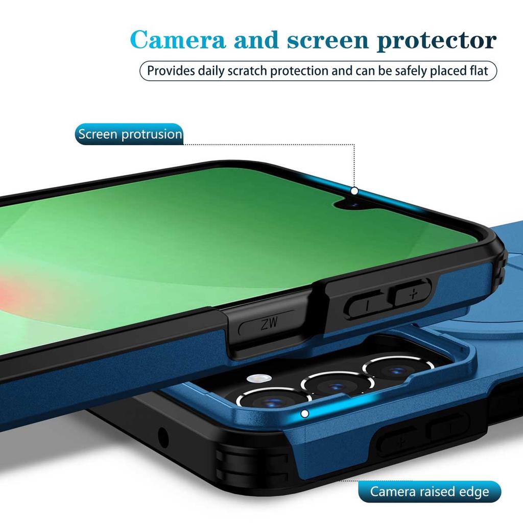 Voor Samsung Galaxy A57 A37 A17 A56 A36 A26 A16 A55 A35 A25 A15 Magnetische Ringhouder Schuifbare Camera Lens Bescherming Telefoonhoes