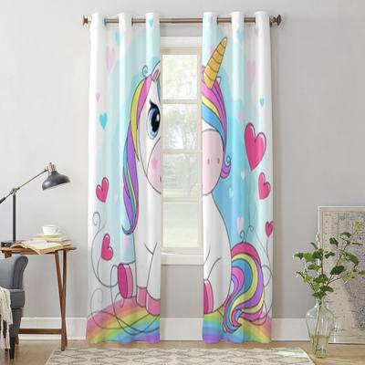 Tende da finestra con unicorno bianco carino per soggiorno, camera da letto, tende da cucina moderne di lusso, tende in tessuto