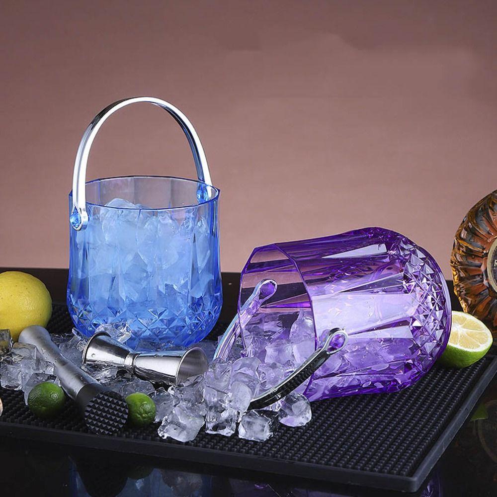 With Handle Wine Chilling Bucket Acrylic Beverage Chilling Tub Champagne Ice Bucket Party
