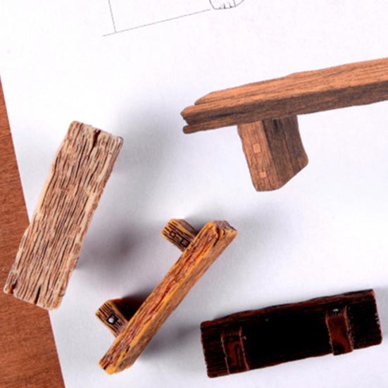 Micro Landscape Romantic Stool Craft Resin Double Garden Bench Figurine Decor