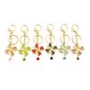 Rhinestone Windmill Key Ring with Plush Pom-Pom Pendant