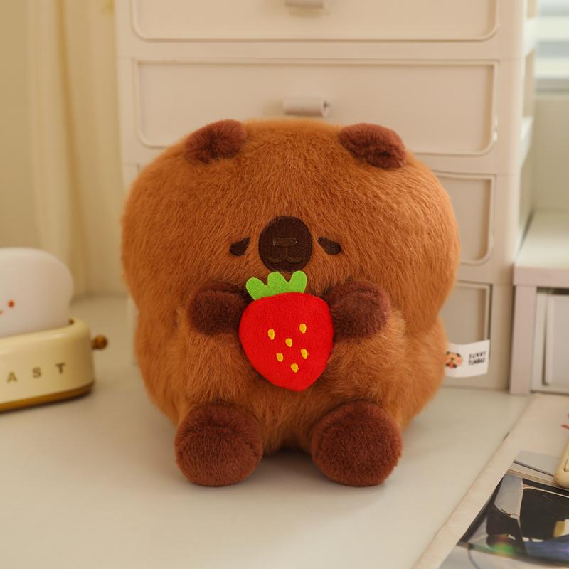 Süße Capybara Weiche Plüschtiere Erdbeere Karotte Fisch Eiscreme Capybara Stofftier Begleiter Puppen Jungen Mädchen Mitgebsel Geschenke 18cm