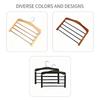 Solid Wood Multifunctional Multi-Tier Trouser Rack Household Wooden Coat Rack Towel Scarf Tie Storage Rack Flocking Non-Marking