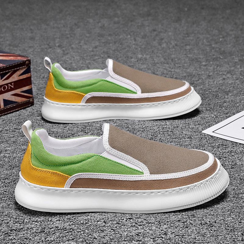 Vyriški batai Kvėpuojantys tinginių batai Platforminiai kasdieniai madingi batai Vyriški lengvi vieno pedalo drobės batai