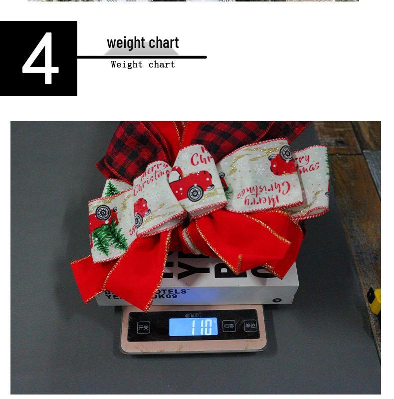 Small Car Print Bowknot Ribbon for Christmas Tree Decoration