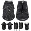 Cool Dog Leather Jacket Coat Warm Winter Pet Clothing Outfit French Bulldog Clothes Coats for Small Medium Dogs