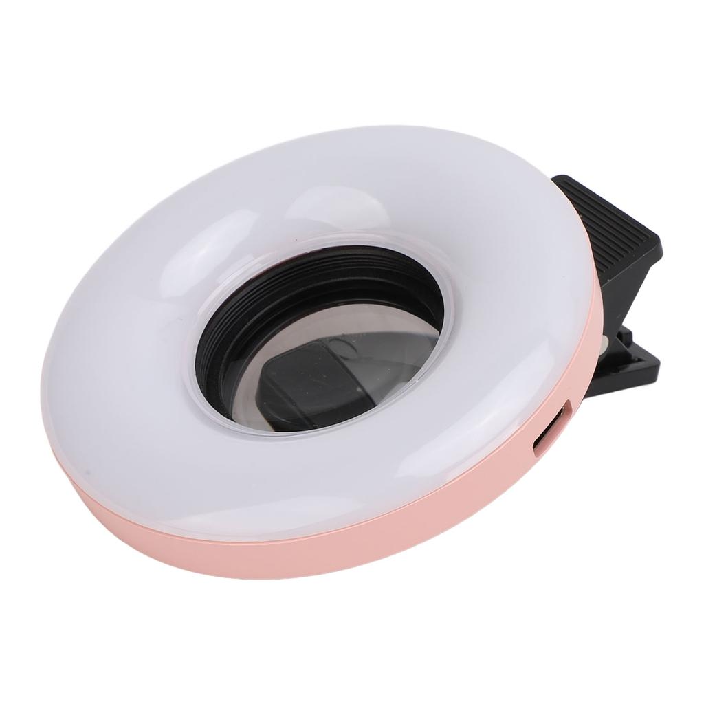 Makro-Objektiv 15-facher Zoom mit LED-Fülllicht 3 Lichtmodi 5 Helligkeitsstufen USB 200mAh Handy-Makro-Objektiv mit Clip für Wimpern Schmuck Fotografie