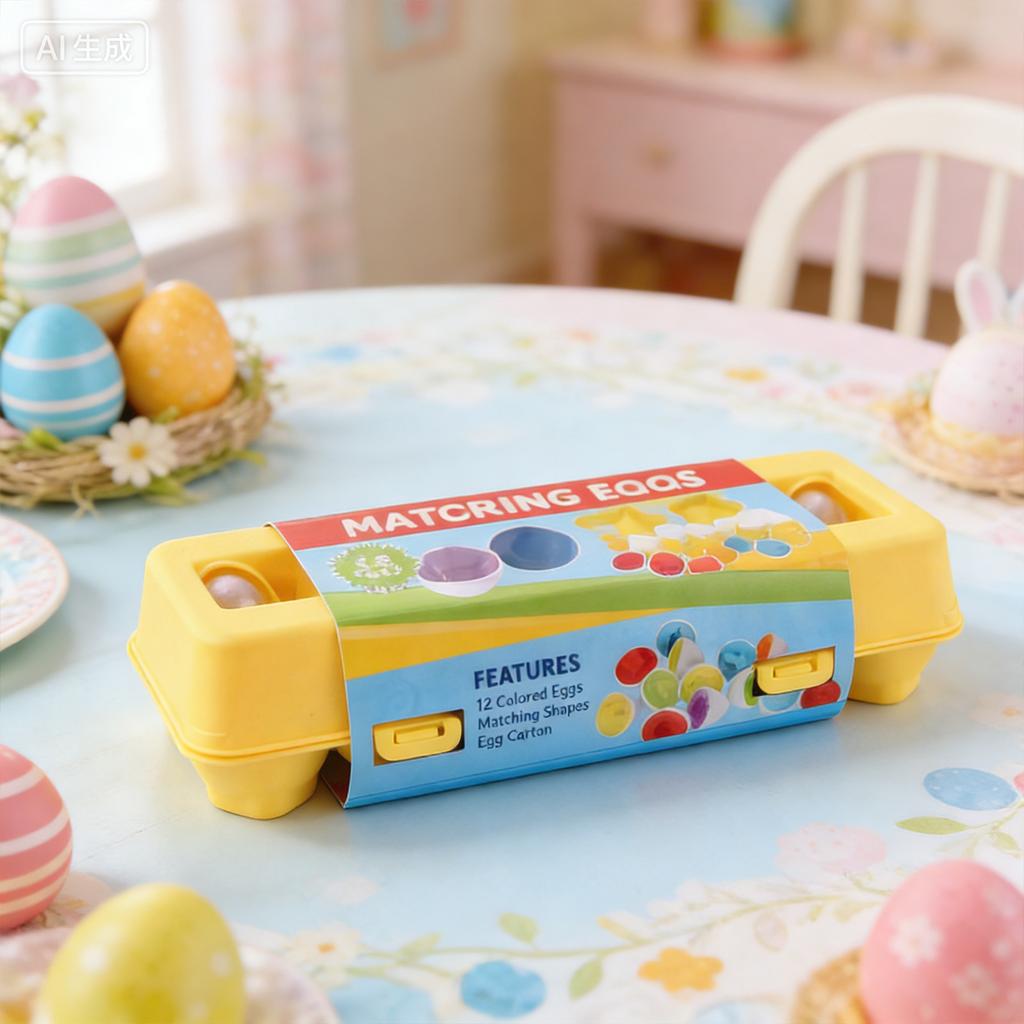 1Box 12 Easter Eggs Matching Toys For Early Childhood Education And Development.