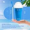 Kubek na slushy DIY Magiczny kubek do robienia slushy Przenośny kubek na soki mleko i lody Podwójna warstwa Silikon z pokrywką i słomką