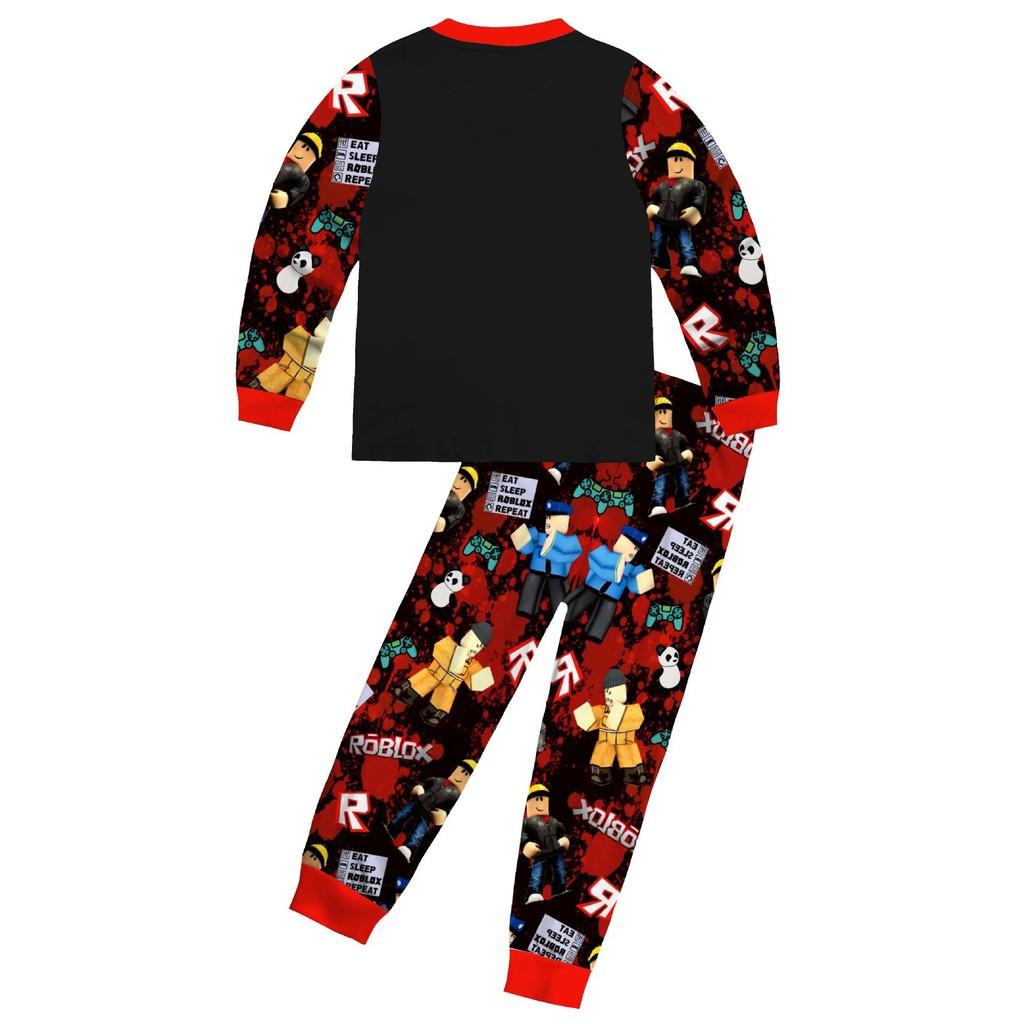 81173 Children Boys Girls Roblox Game Print T-Shirt Top Pants Pajamas Sleepwear Sets