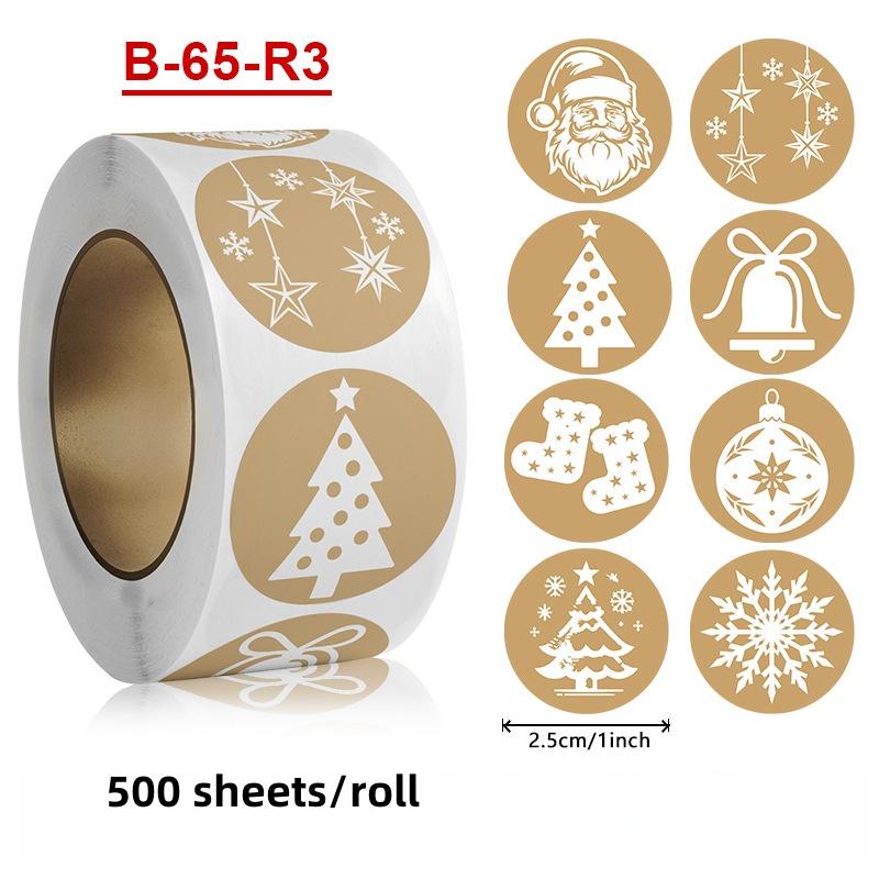 Round Christmas Stickers Christmas Theme Stickers For Cookie Bags Party Supplies Candy Bags