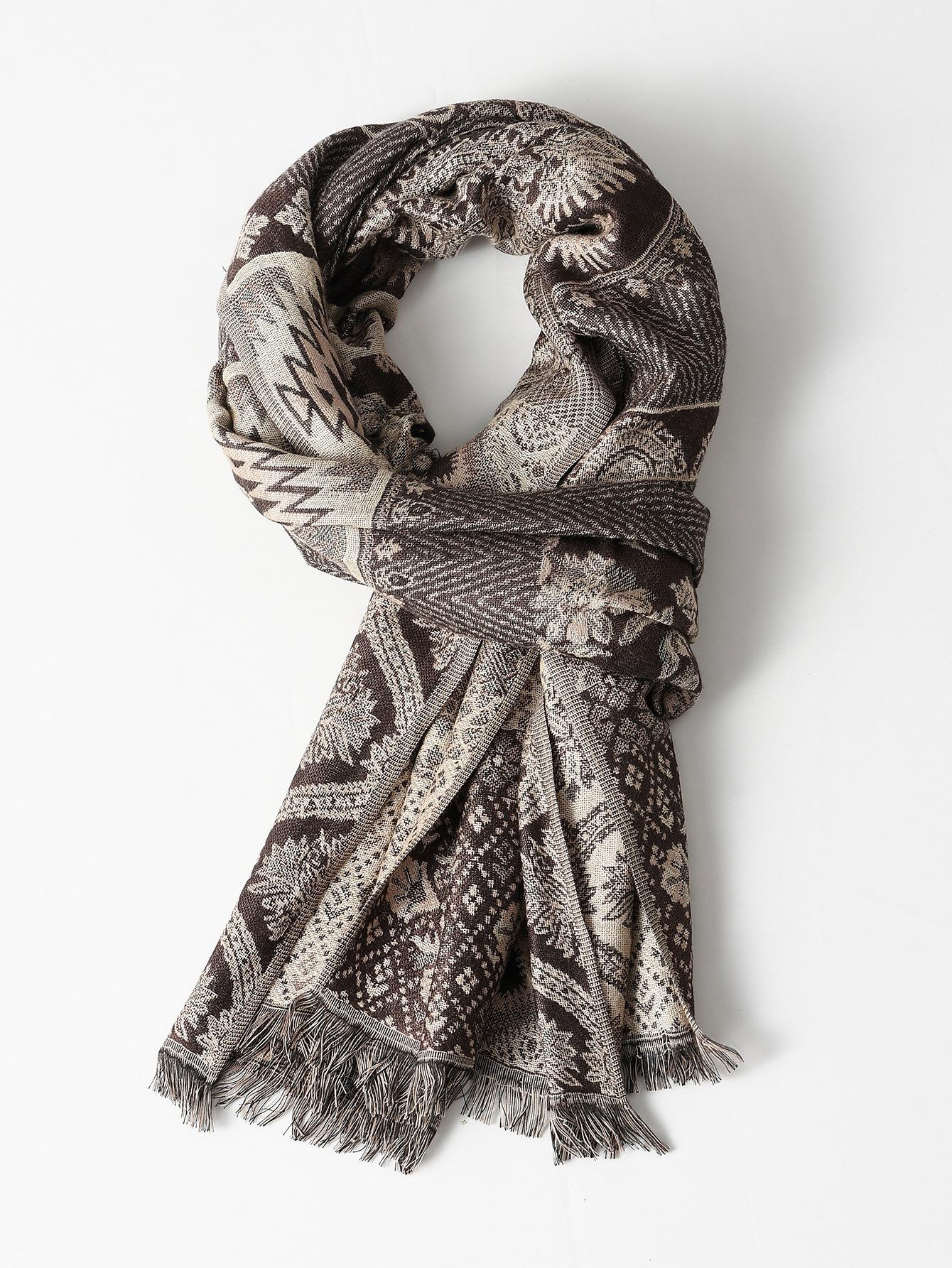 

New Ethnic Men s Cotton Jacquard Soft Warm Scarf Thickened Warm Scarves Autumn And Winter Business Scarf For Men 65x180cm 65x180cm