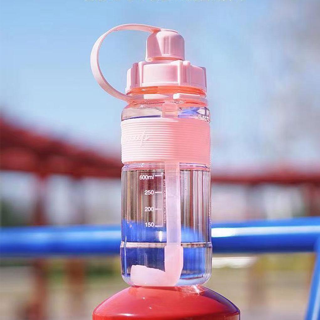 PVC Stay Hydrated During Outdoor Activities With Water Bottle With Straw Wide Application Water Cup pink 600ml