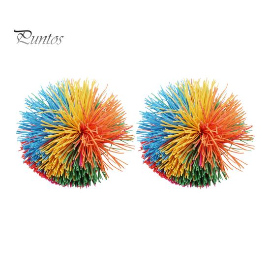 1/2/10/15Pcs Silicone Monkey Stringy Ball Anxiety Relief Colorful Sensory Ball Portable Travel Rainbow Fidget Ball Bouncy Pom Stress Ball Party