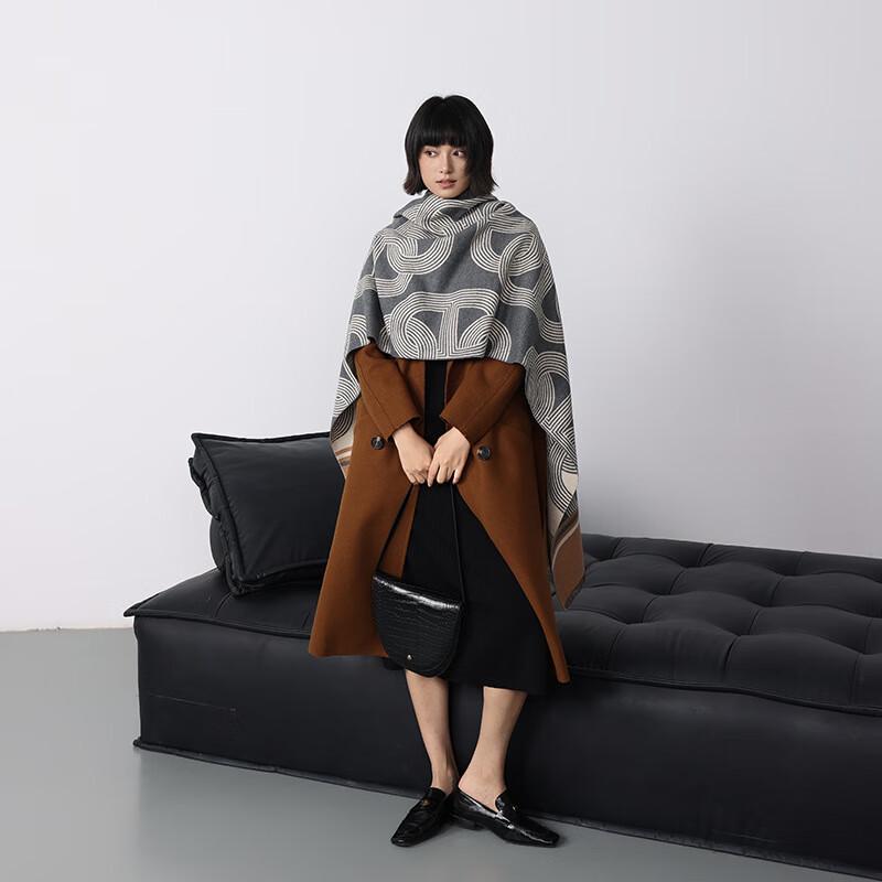 Women's Retro Geometric Double-Sided Imitation Cashmere Scarf