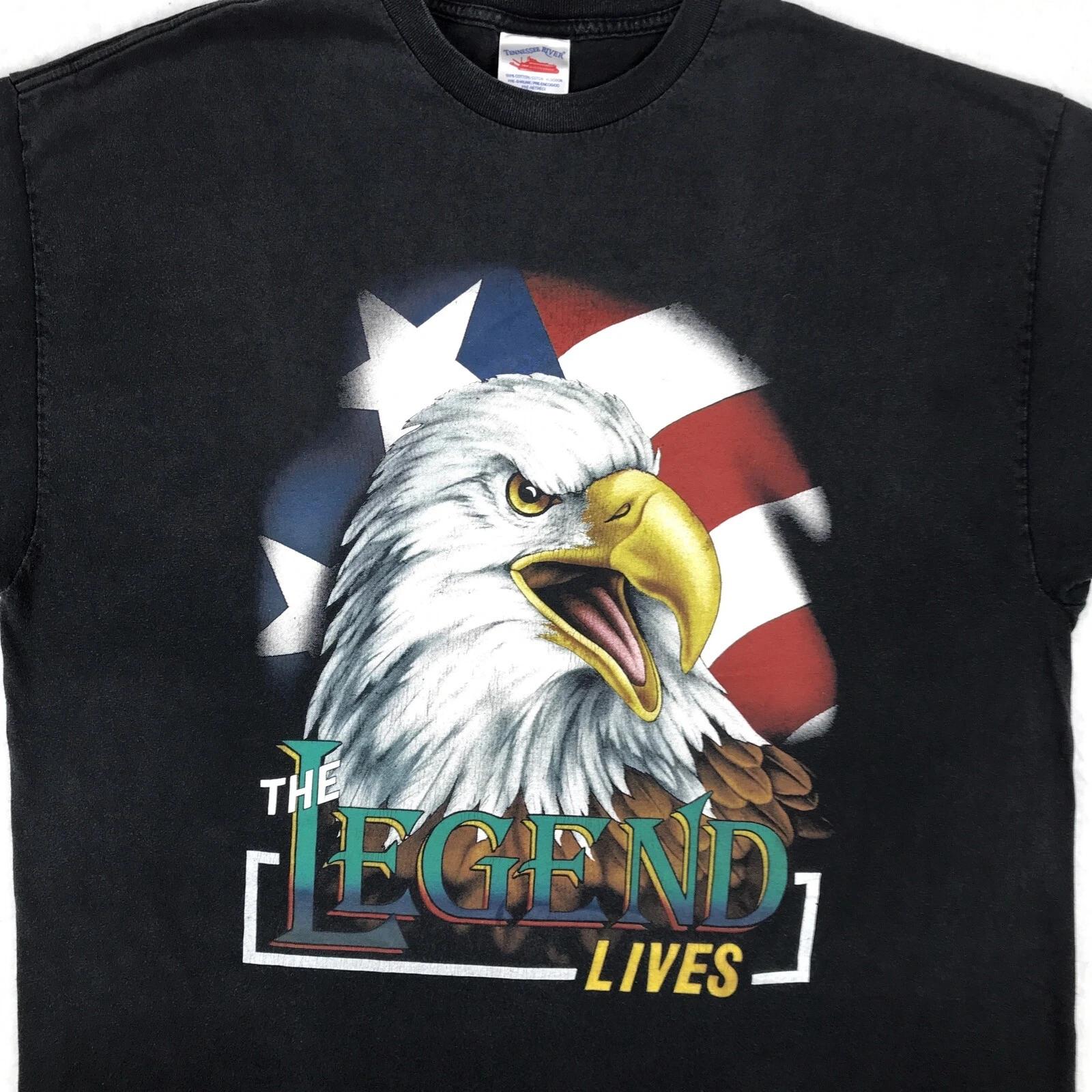 

vintage USA EAGLE THE LEGEND LIVES BIKER T-Shirt XXL motorcycle 2XL