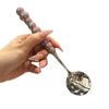 Cuillère Ronde en Acier Inoxydable Filet Rouge Doré Dîner Long Manche Remuer Cuillères à Dessert pour Accessoires de Cuisine Gadgets