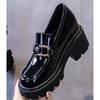 Fashion New Spring and Autumn Fashion British Style Women's Thick Soled High Heels Metal Decorative Single Shoes