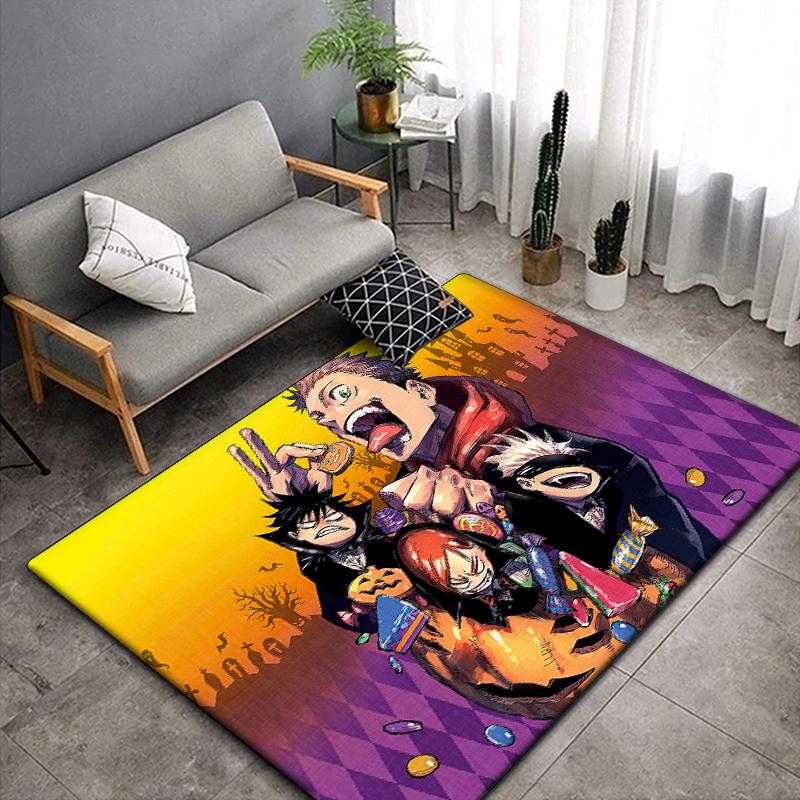 Jujutsu Kaisen Anime Rug Large,Carpet Rug for Living Room Bedroom Sofa Decoration,Doormat Kitchen Non-slip Floor Mat Picnic Camp