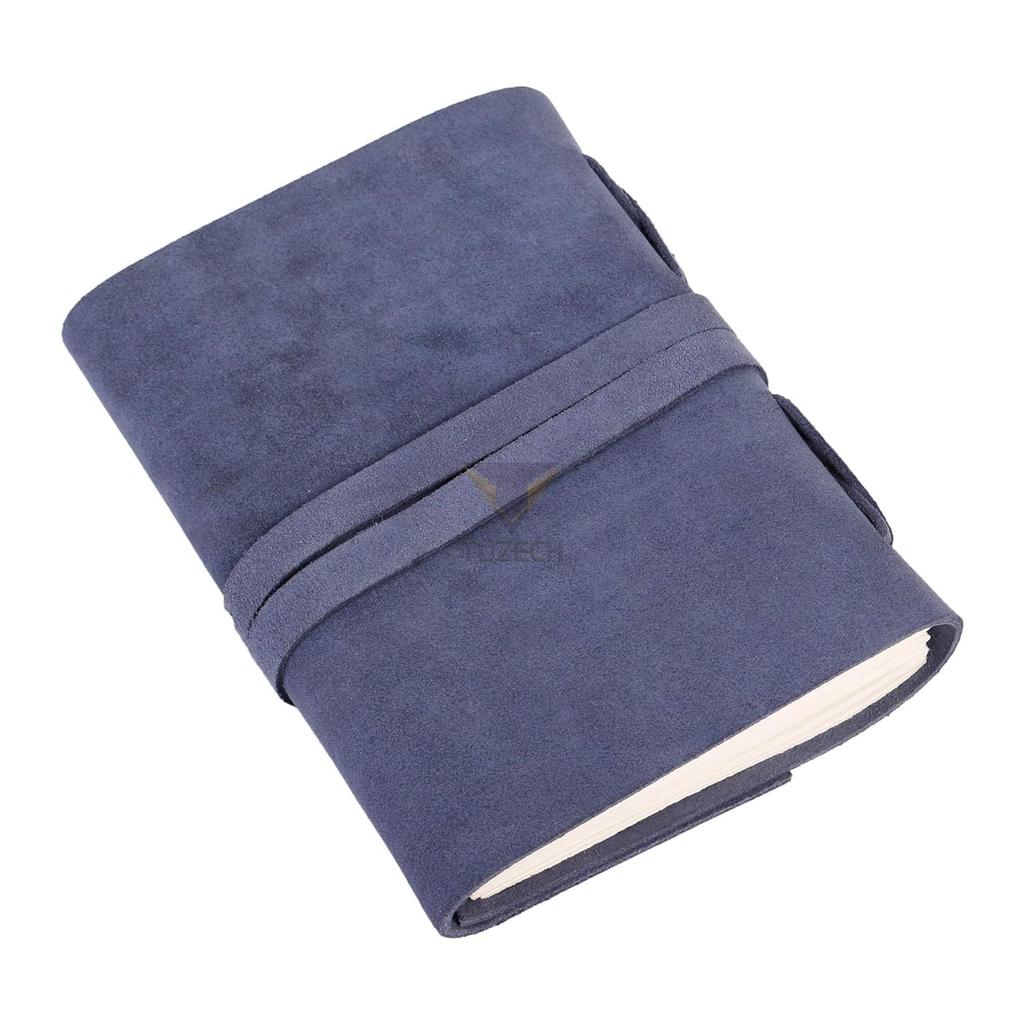 Kožený vázaný denní zápisník pro muže/ženy Nelinkovaný papír pro umění Sketchbook Cestovní deník k zápisu (7x5 palců) (Prémiová mořská modrá)