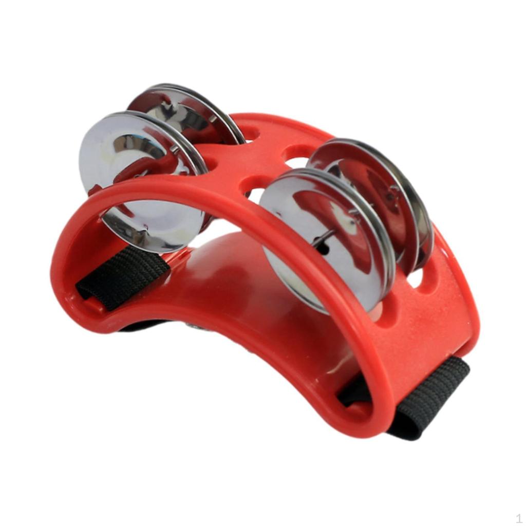 Tamburello a piede 4 campane Concerti Ritmo Percussione Strumento musicale Shaker Ukulele
