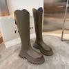 Platform Thick Heels Women Knee High Boots Fashion Stretch Slim Long Booties Street Style Winter Design Shoes  De Mujer