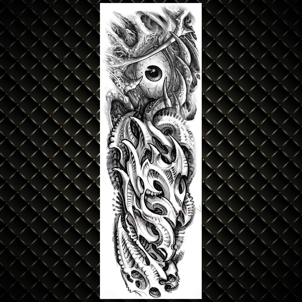 YURAN Realistic Full Flower Arm Temporary Tattoos For Men Women Rose Evil Eye Fake Tattoo Sticker Water Tranfer Body Art Tatoos