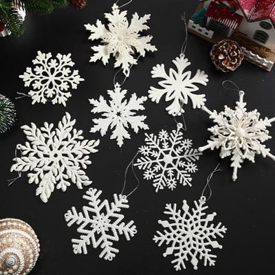 1Pcs White Snowflake Hanging Christmas Tree Decoration Pendant for Home Decor Party Supplies Ornament New Year Gift 2025 Navidad