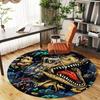 1PC Dinosaur Chain Round Chair mat Area Rug - Non-Slip, Floor Mat for Office, Bedroom, and Indoor Decor -Gift D1127191