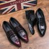 Men's Crocodile Pattern Leather Shoes: Pointed Toe Business Formal & Casual British Retro Style