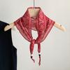 Hong Kong style retro versatile silk scarf fashion triangle scarf high sense elegant temperament accessories thin neck headscarf multi-purpose