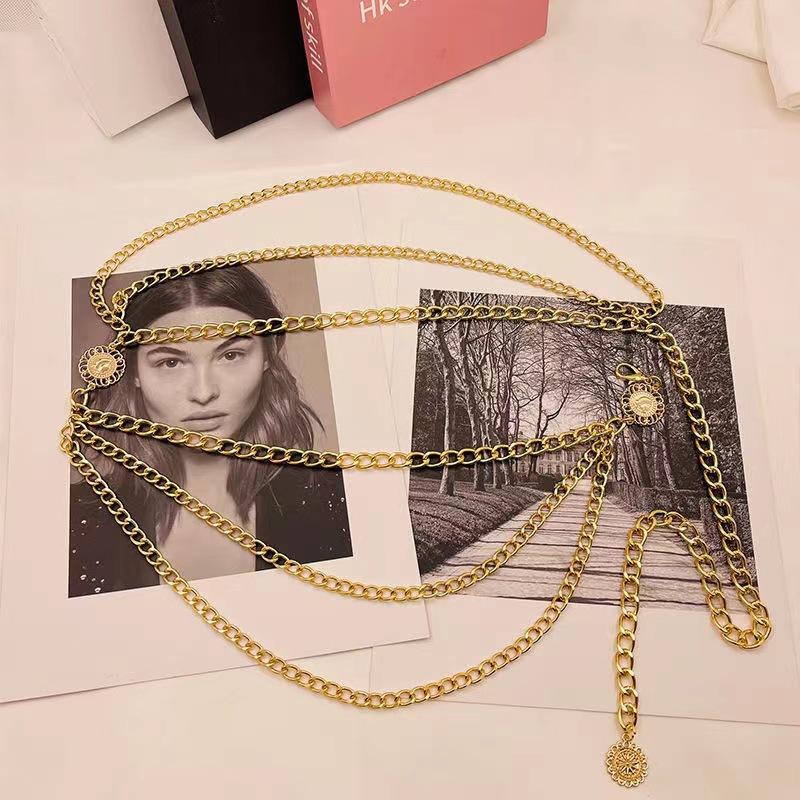 European and American Street Photography Retro Simple Tassel Portrait Waist Chain Women's Dress Belt Accessories Fashion Trendy