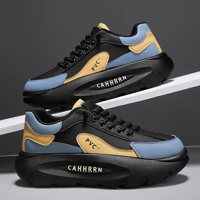 

Мужская обувь весна высокого класса универсальная повседневная платформа увеличивающая папа модная обувь модная повседневная спортивная обувь хлеб обувь 39 чёрный