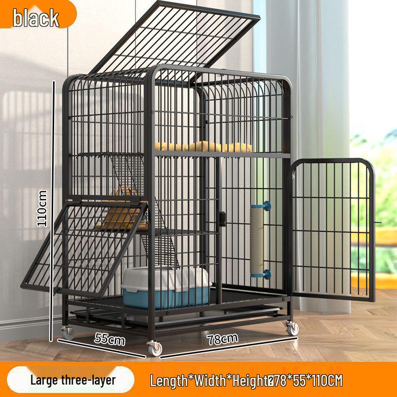 Compact Multi-Layer Indoor Cat Cage and Nest House