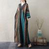 Dimanaf 2025 Dame Pluss Størrelse Vår Lang Kjole Løs Basic Trykk Vintage Casual Blomstret Oversize Langermet Maxi
