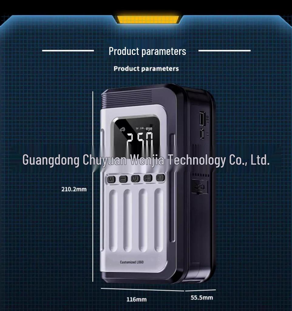 22-Cylinder Multifunction Car Jump Starter, Inflator, and Power Bank